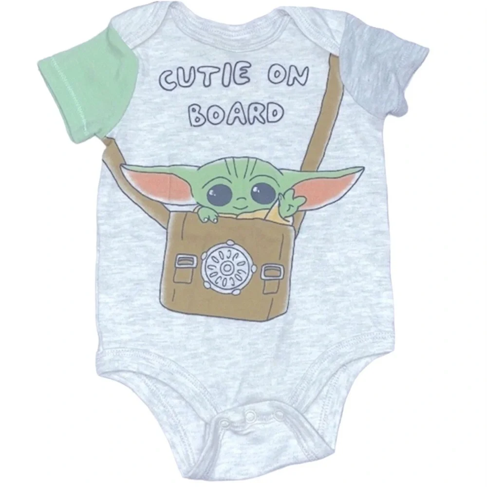 STAR WARS Mandalorian Grogu baby yoda onesie size 6-9 months